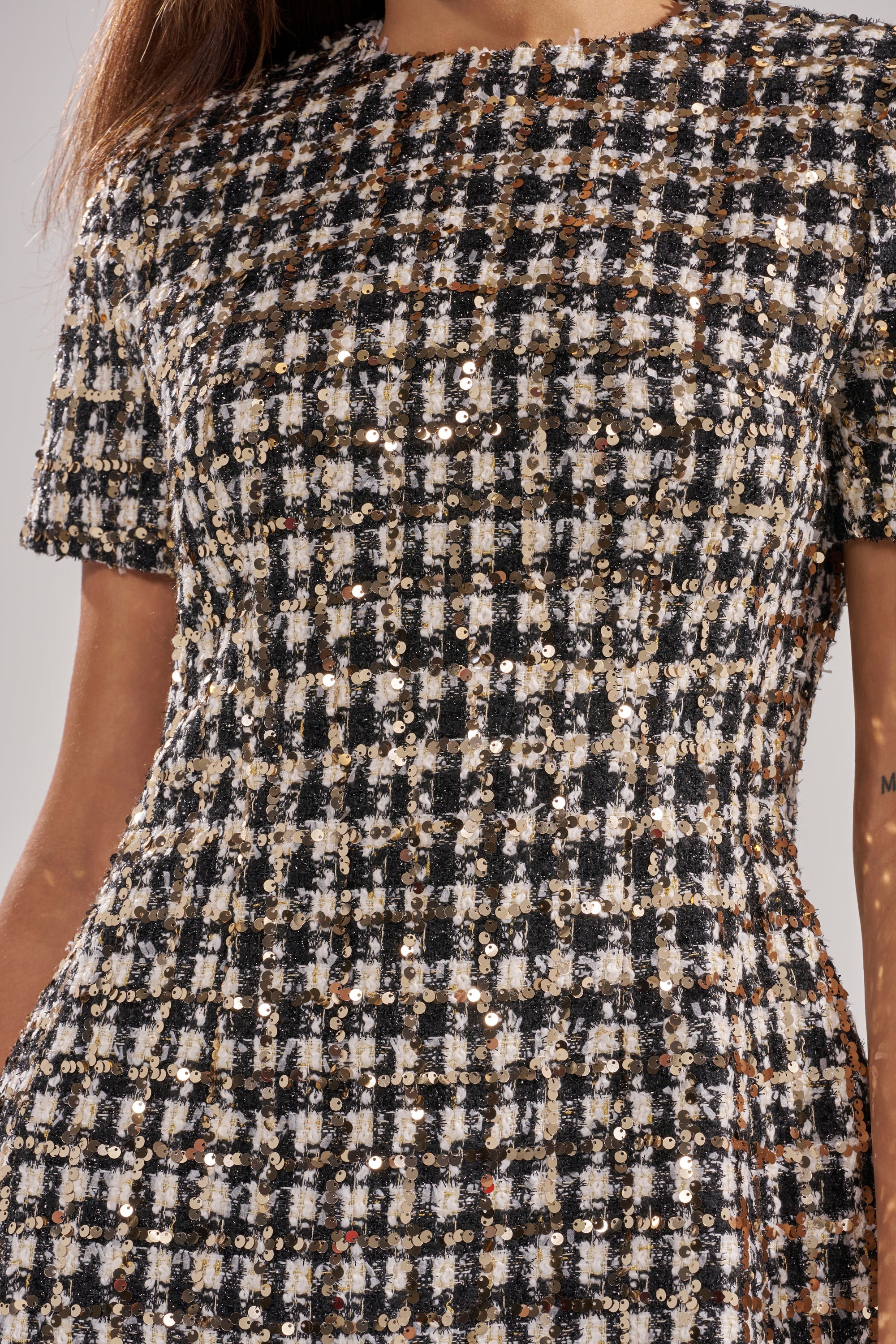GIRLY POP TWEED MINI DRESS