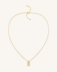 Roman Small Arch Pendant Necklace - 18ct Gold Plated & White Zircon
