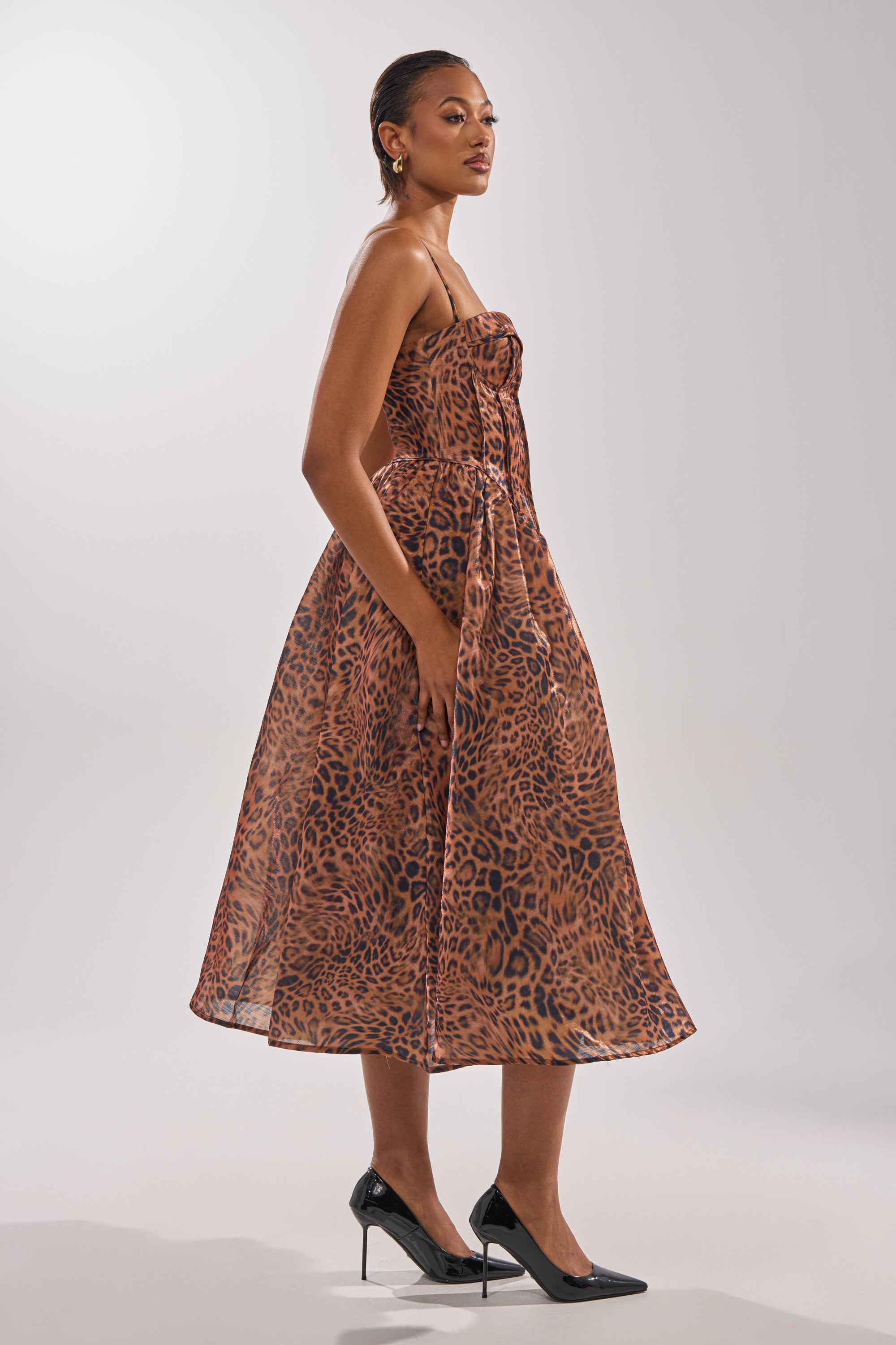 CHEETAH SISTERS MIDI DRESS