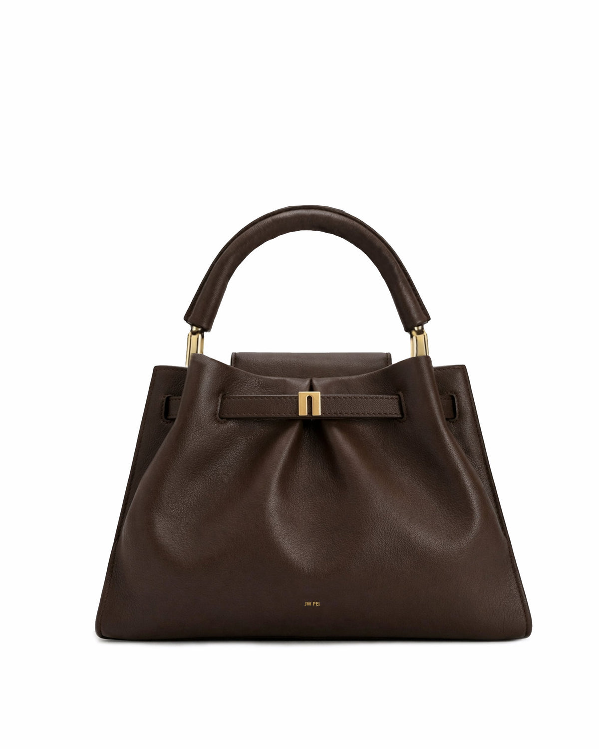 Mia Ruched Top Handle Bag - Brown