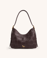 Harper Woven Shoulder Bag - Brown