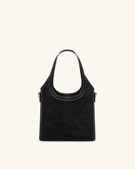 Brooke Mini Belted Embellished Top Handle Bag - Black
