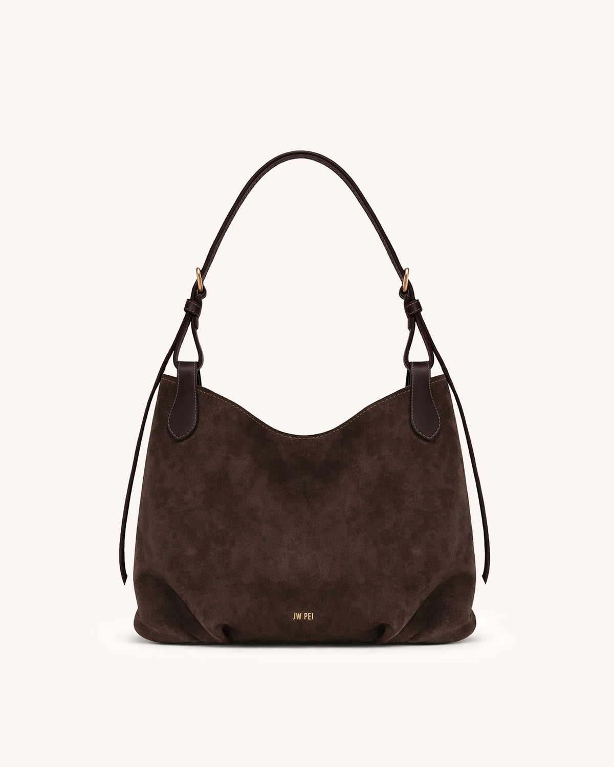 Mya Faux Suede Hobo Bag - Brown