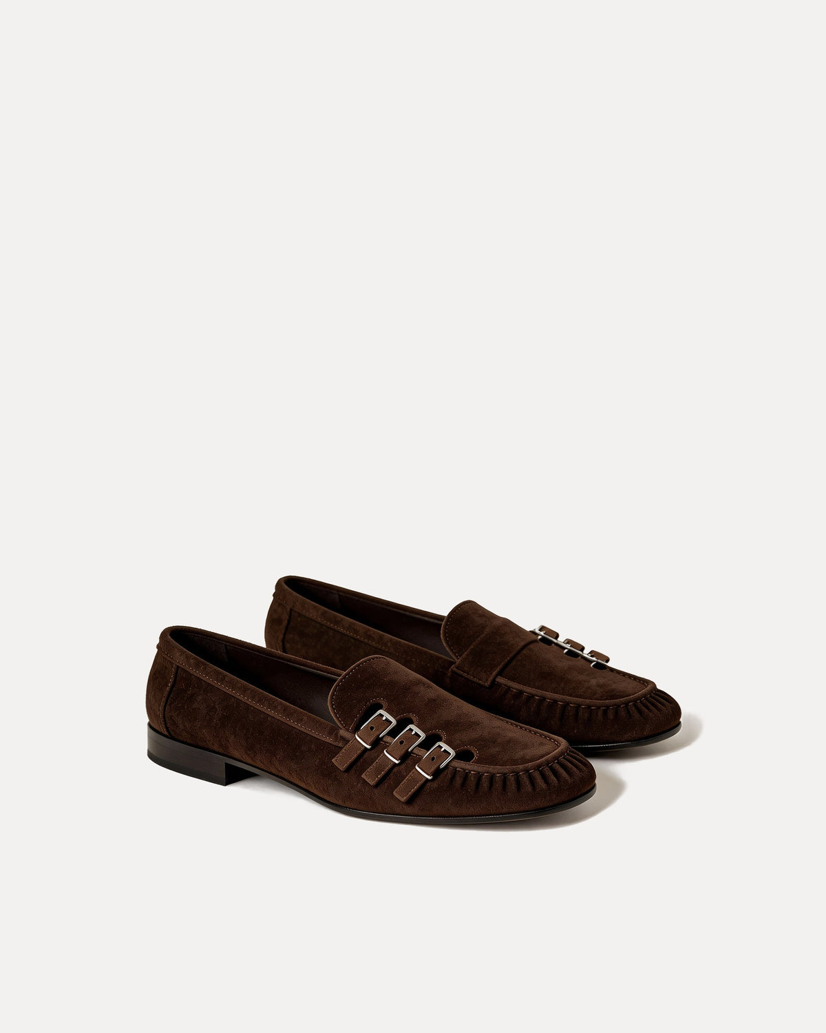 Jenna Buckle Loafers – Brown