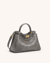 Dana Top Handle Bag - Grey Croc