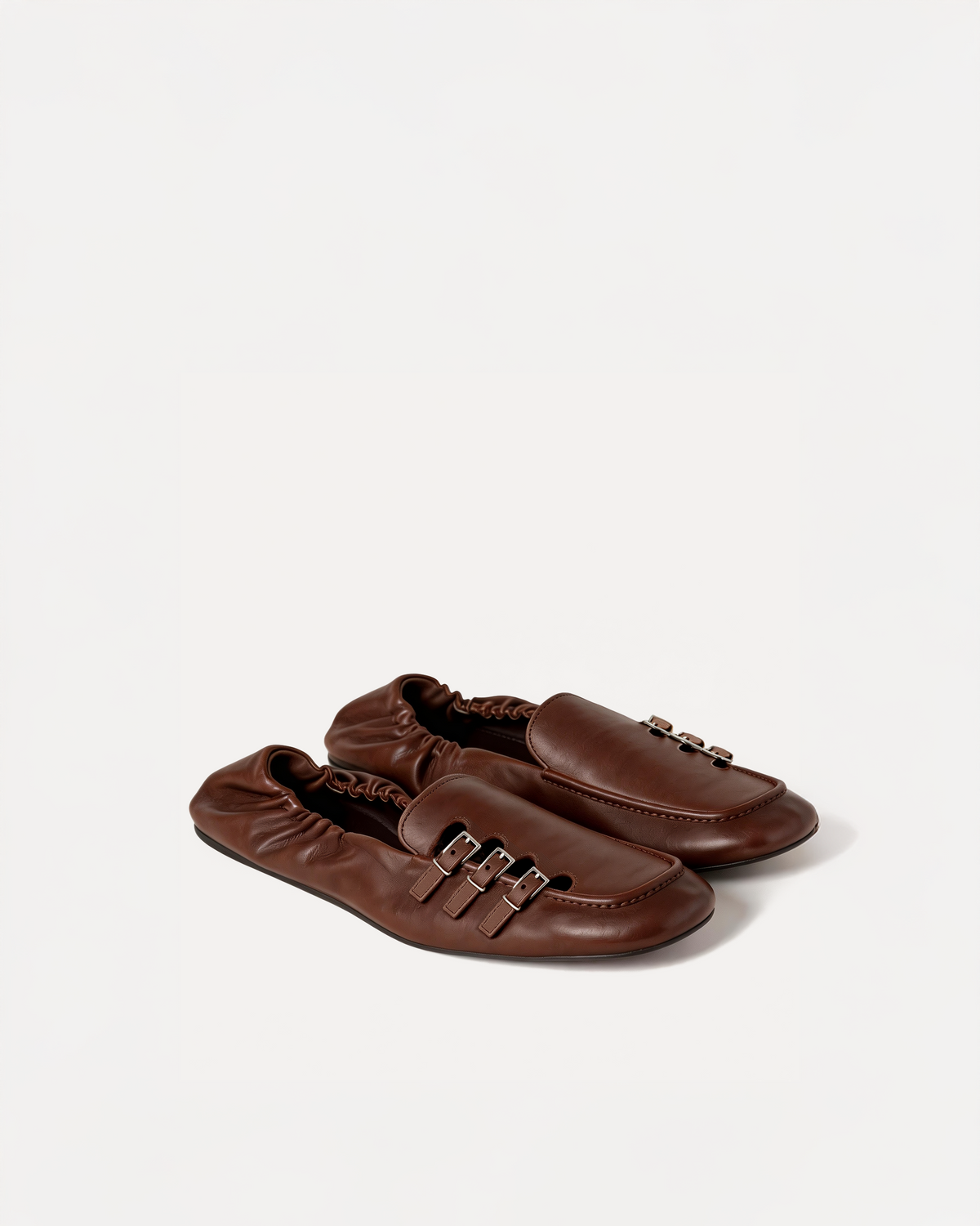 Tessa Buckle Loafers – Brown