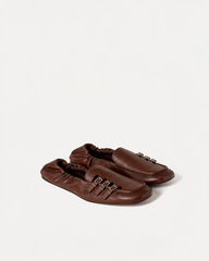 Tessa Buckle Loafers – Brown