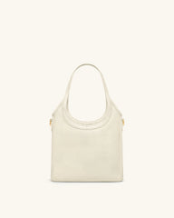 Brooke Mini Belted Embellished Orchid Beaded Top Handle Bag - Ivory