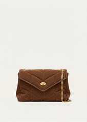 Mia Quilted Chain Shoulder Bag - Brown